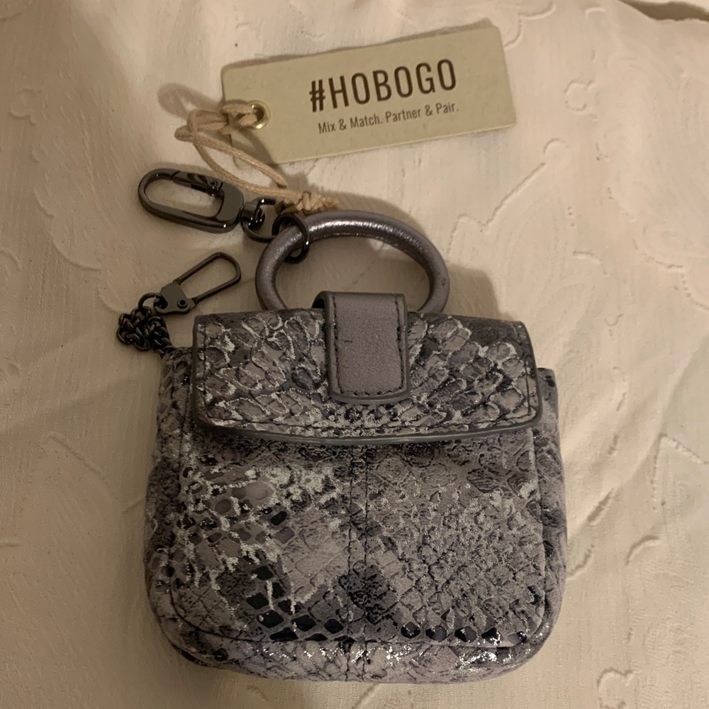 HOBO Silver Snakeskin Mini Bag